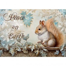 DUTCH LADY CHRISTMAS  GREETING CARD Yule Squirrel